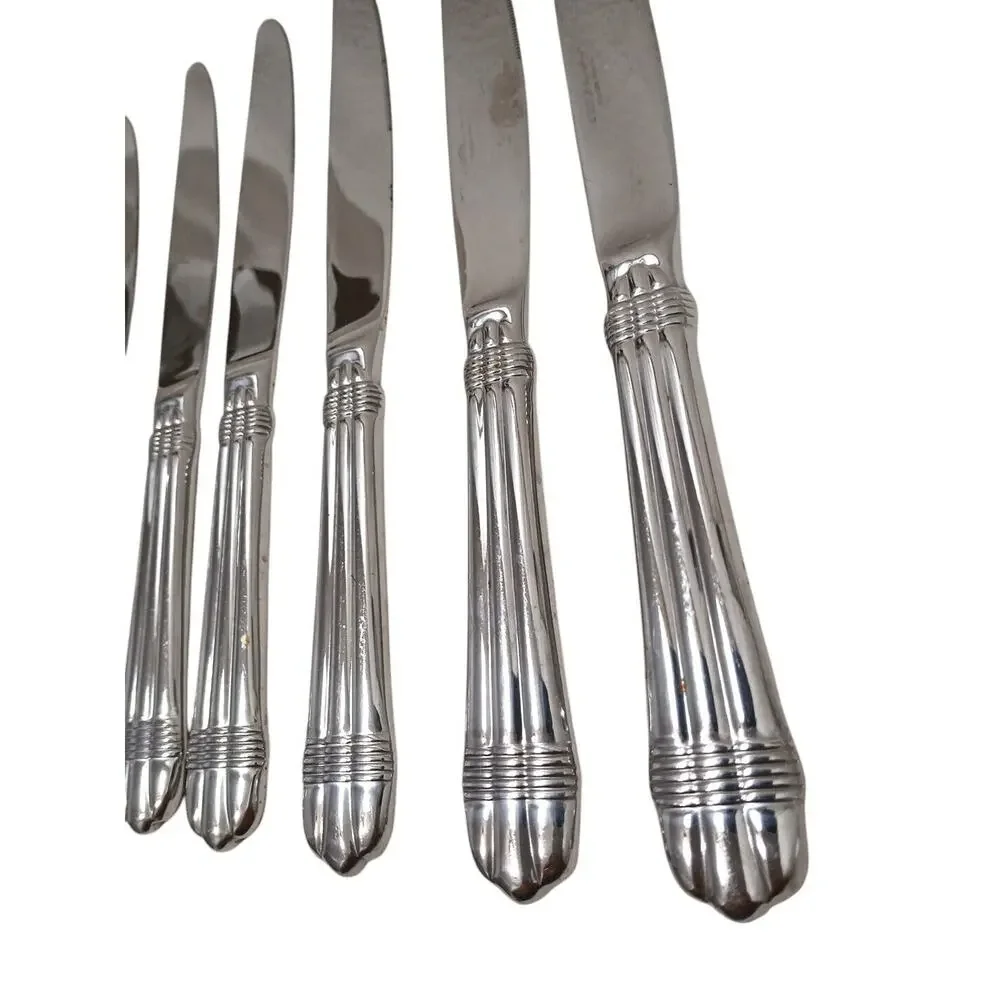 7‎ Pc Hampton Silversmiths Odyssey 18/10 Korea Stainless Flatware Dinner Knives